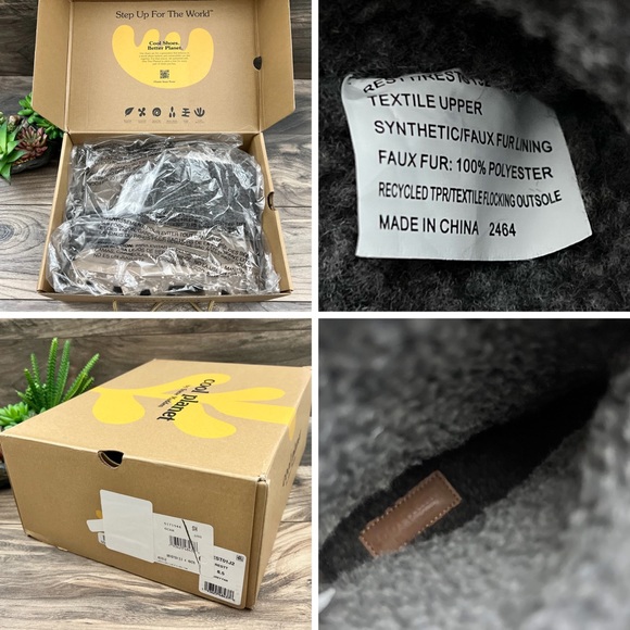 NIB Cool Planet By Steve Madden Restt Faux Shearling Bootie 8.5M Grey Fab - Picture 10 of 12